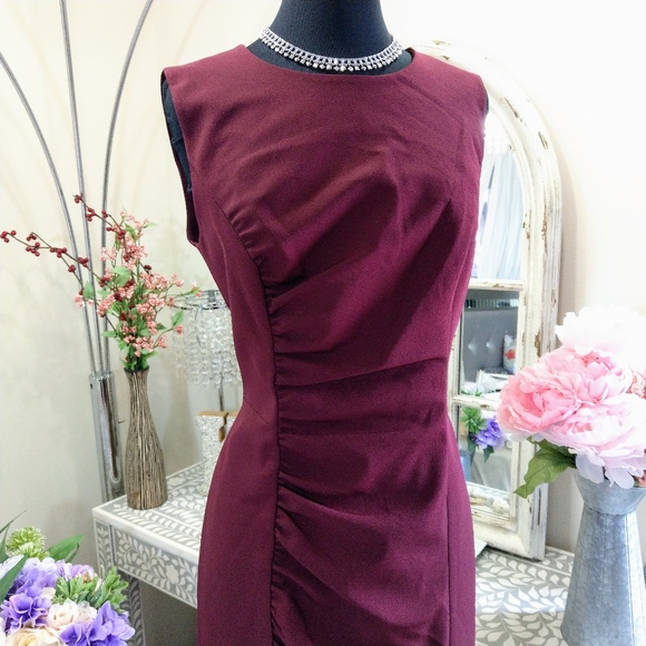 🍒NWT🍒 MILLY BURGUNDY CAREER DRESS - Picture 2 of 7